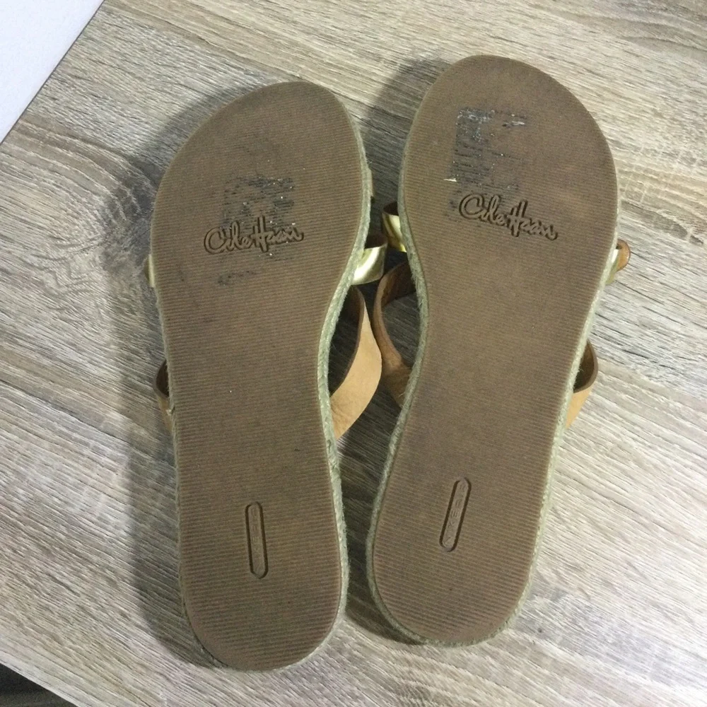 Cole Haan espadrille sandals Womens‎ size 7 Tan and Gold